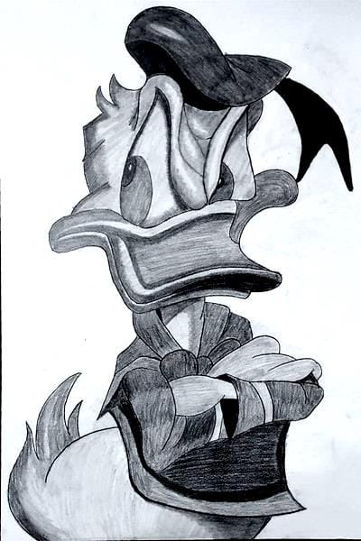 donald-duck-pencil-sketch-art-art-and-craft