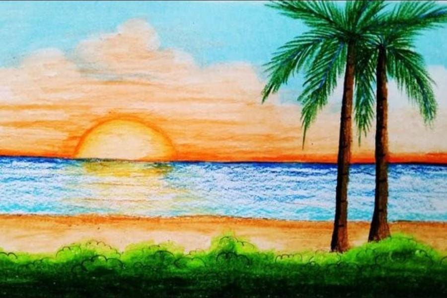sunset-painting-art-and-craft-landscape