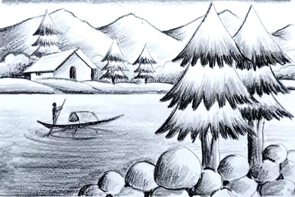village-mountain-landscape-sketch-art-and-craft