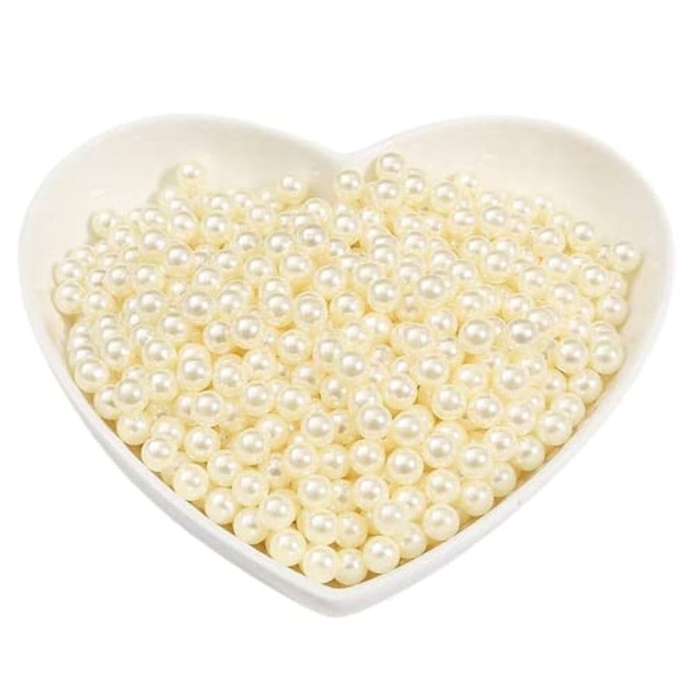 Acrylic Ivory Pearl Beads (8 mm, 25 pcs)