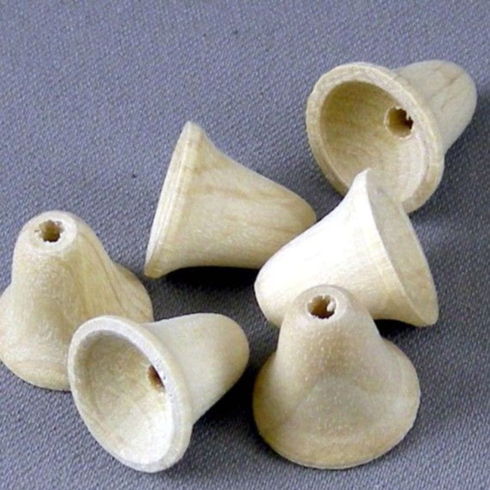 Bell Shaped Wooden Beads (10 pcs)