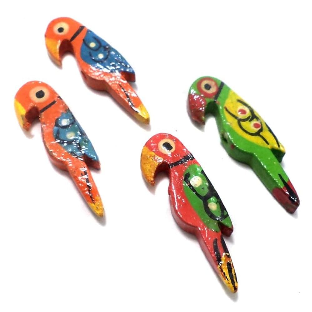 Bird Shaped Wooden Beads (10 pcs)