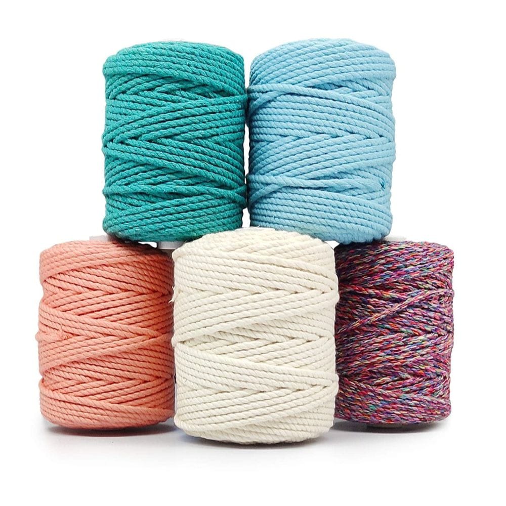 Cotton Macrame Cord Rolls (3 ply, 3 mm, 10 meters)