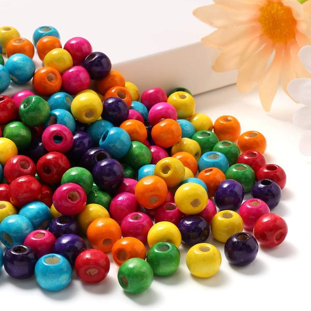 Multicolor Wooden Beads (6 mm, 25 pcs)