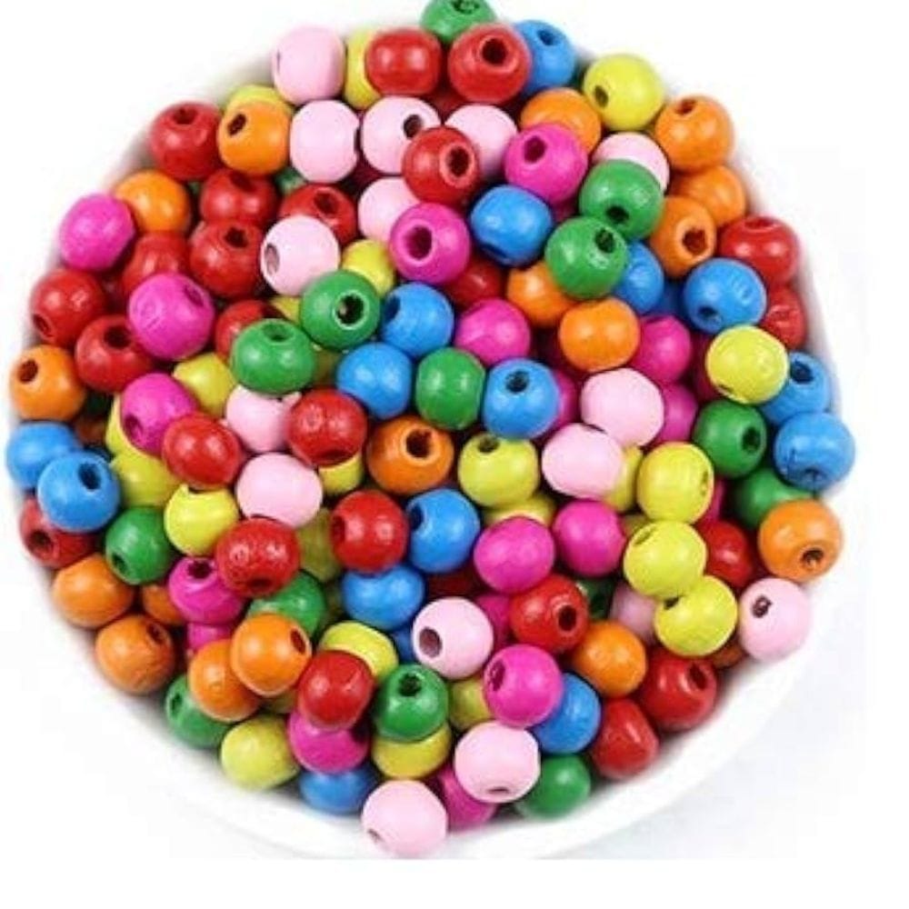 Multicolor Wooden Beads (8 mm, 25 pcs)