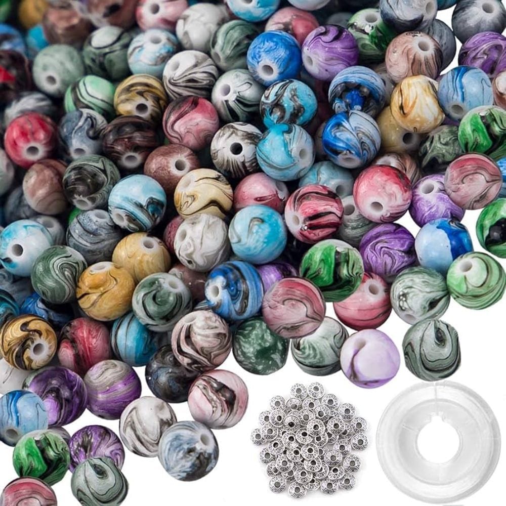 Multicolour Acrylic Beads (8 mm, 25 pcs)