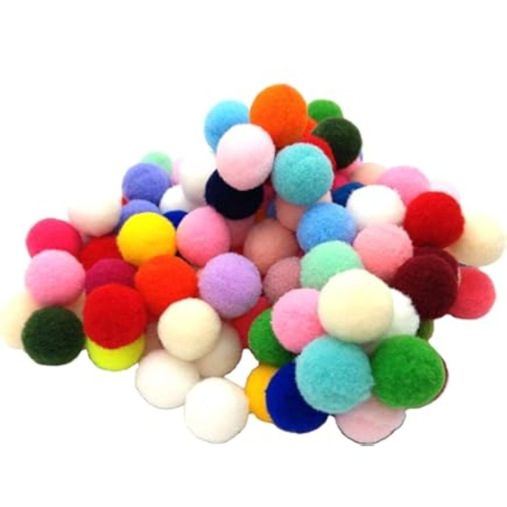 Pom Pom Assorted Colour Balls (25 pcs)