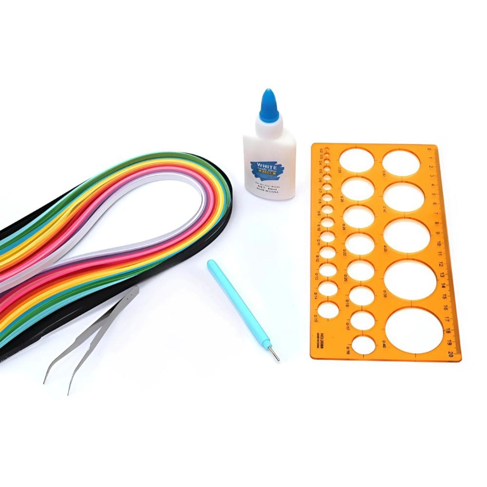 Quilling Kit (5 & 7 mm stripes, 1 needle, 1 tweezer)