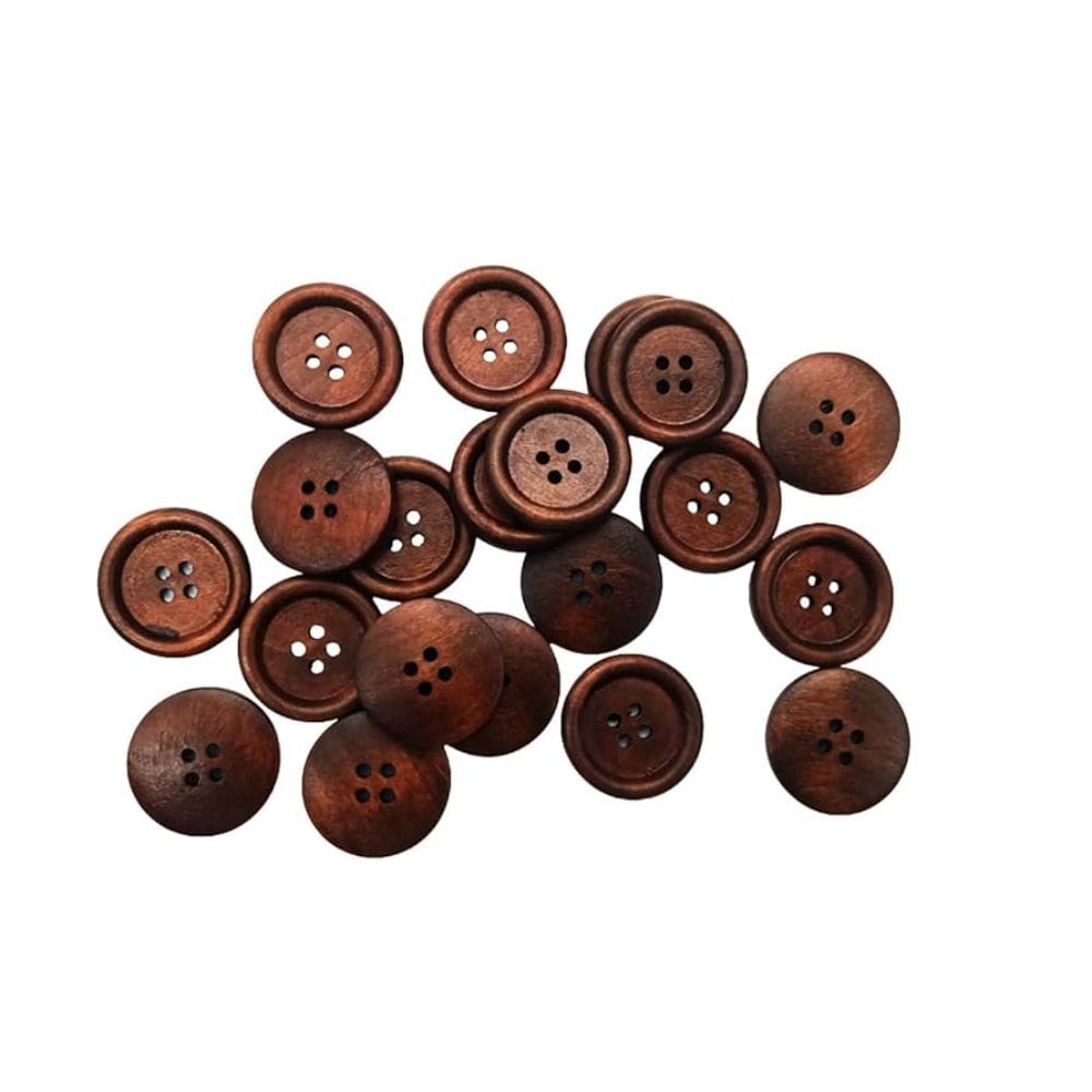 Round Printed Wooden Buttons (25 pcs)