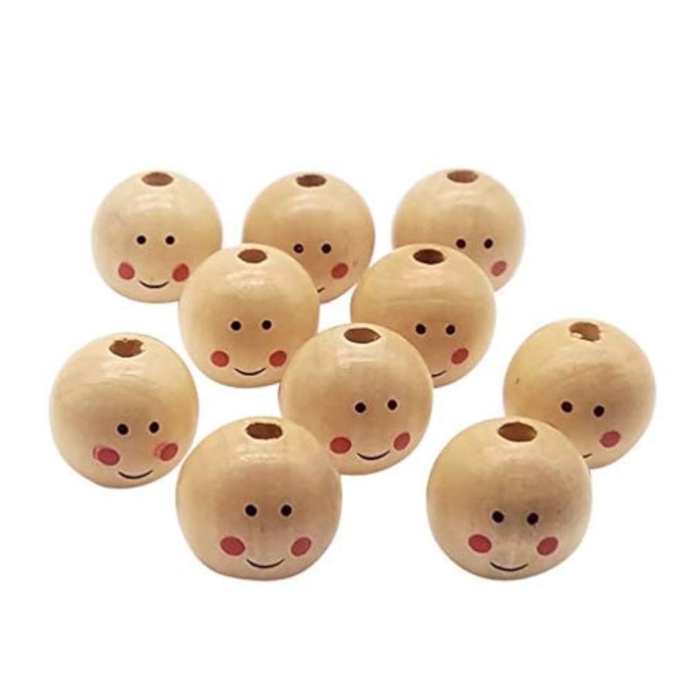Smiley Wooden Beads (2 mm, 25 pcs)