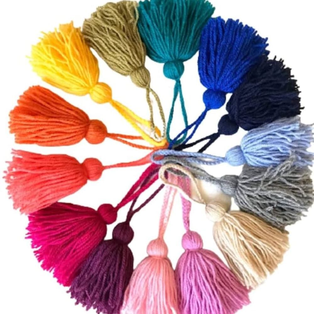 Tassels Assorted Colours (8 cm, 15 pcs)